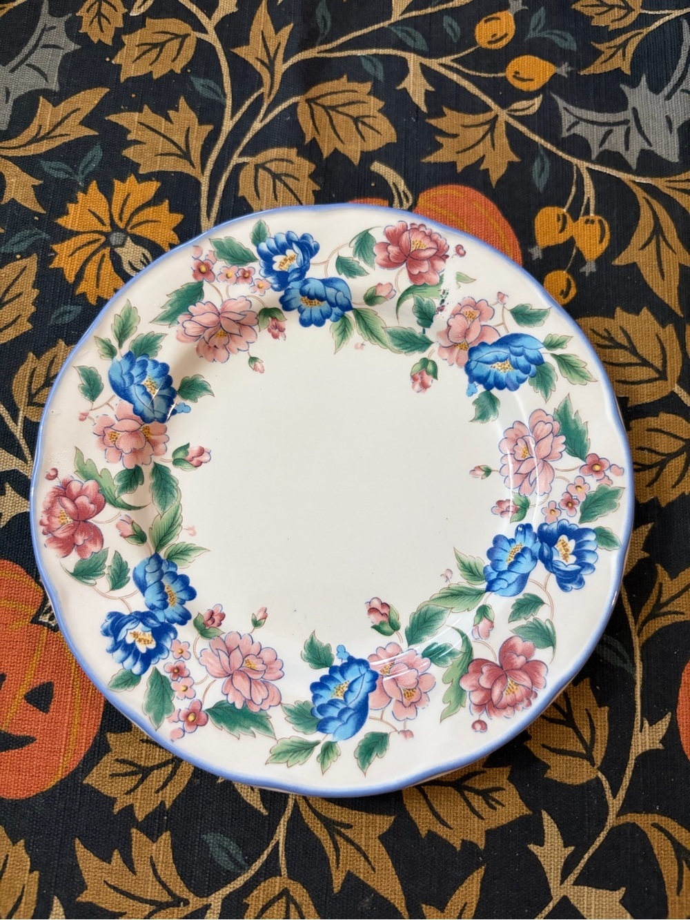 Laura Ashley Floral Salad Plate in Blue, Pink, Green, White